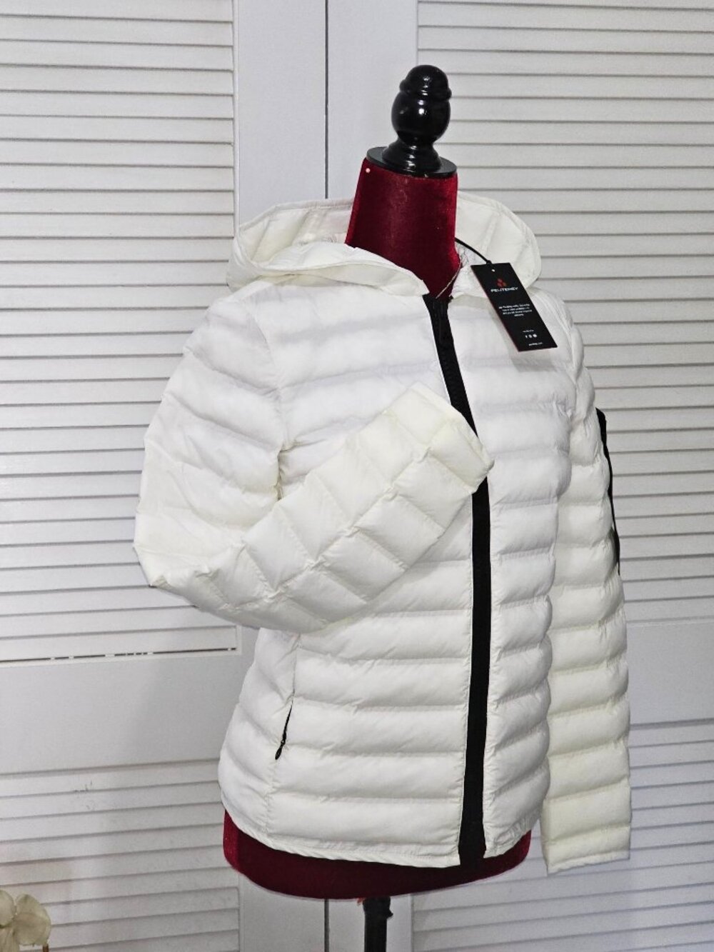 NWT Peuterey Women's Bianco Polyester Quilted Down Jacket Size 40 S 1937 - Picture 3 of 16